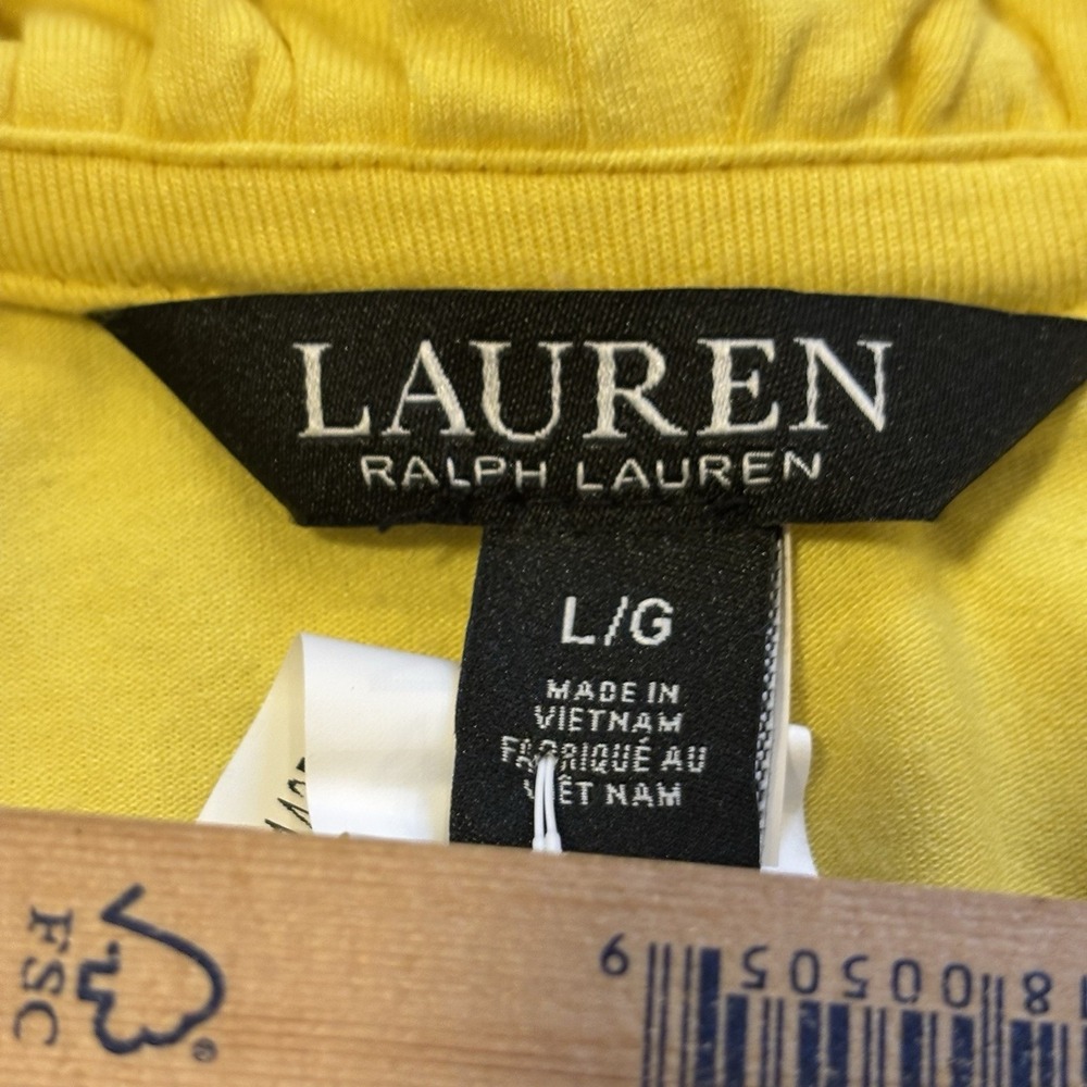 Lauren Ralph Lauren Yellow Ruffle Wrap Blouse - Picture 8 of 13